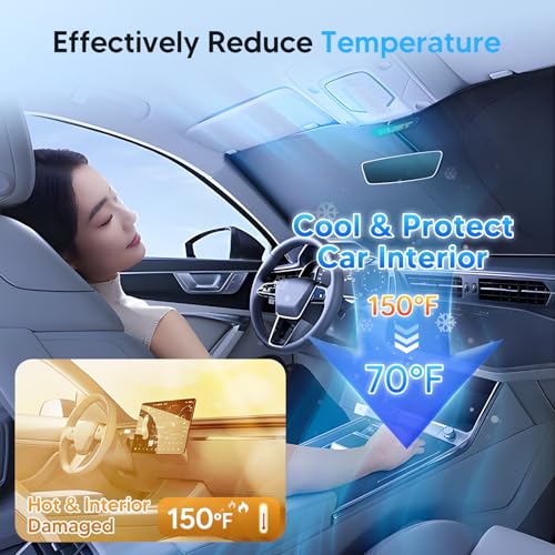 KUST Windshield Sunshade for Volkswagen VW Beetle 2012-2019 Accessories, Custom Fit Sunshade Window Sun Visor Protector, Foldable Blocks UV Rays and K