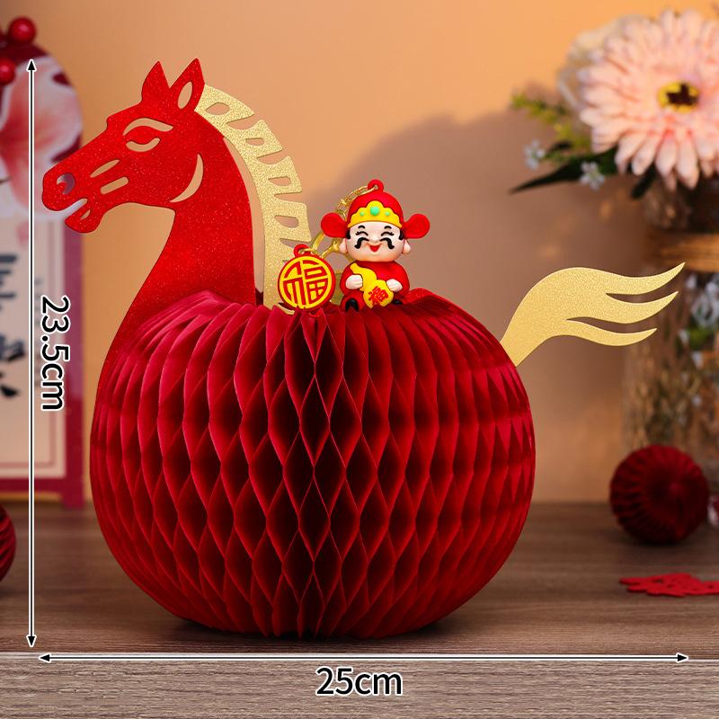 Horse Shape Ornaments For  Chinese New Year Desktop Parper Honeycomb Balls Festival Party Gifts Room Decoration