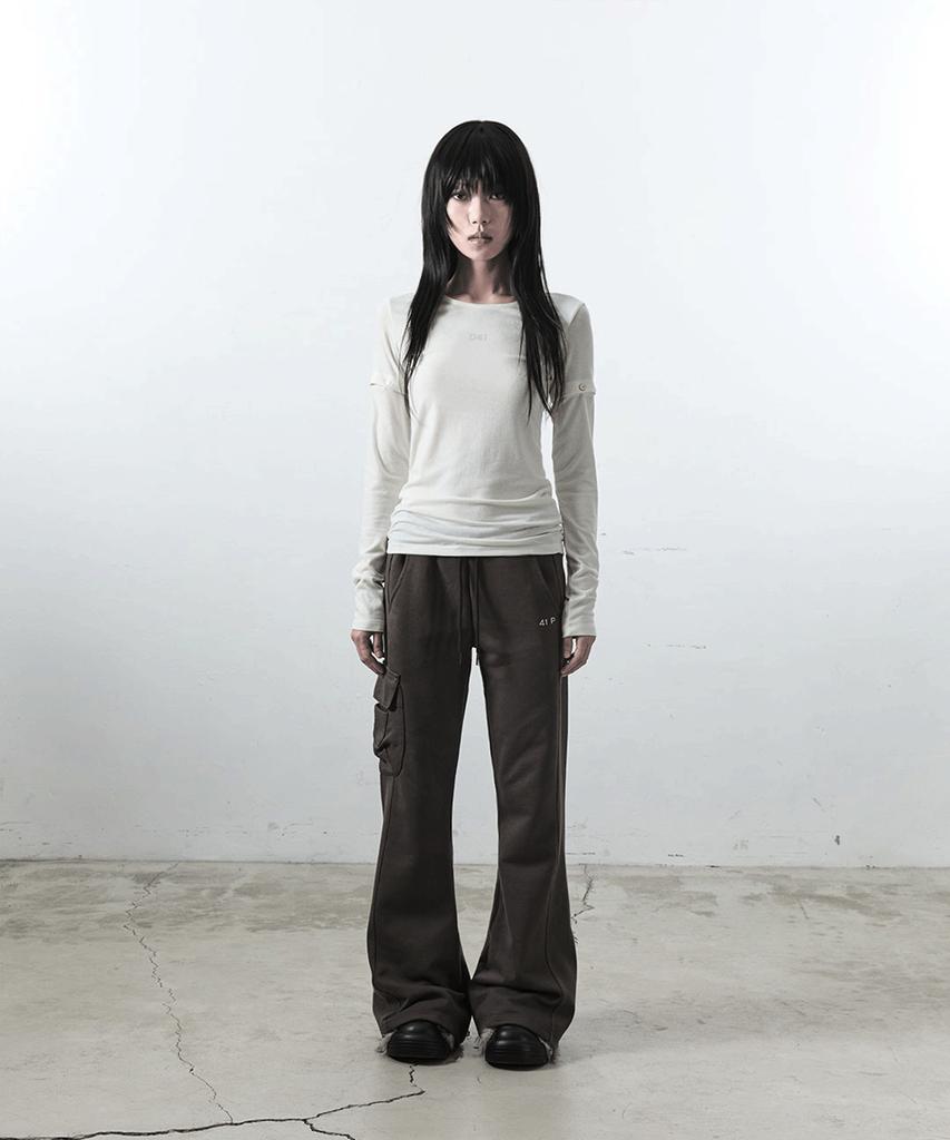 41PRAY Mini Pocket Bootcut Pants / Khaki Brown