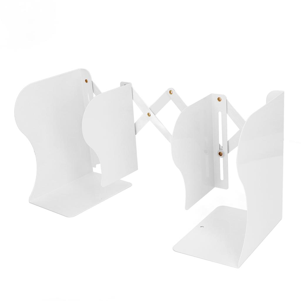 Bookends Retractable Flexible Cute Simple White Large Slim Design Metal Material Office Book