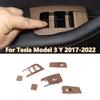 Car ABS Wood Grain Door Window Lift Switch Button Frame Cover Trim Panel For Tesla Model 3 Y 2017 2018