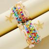 14Pcs Shell Starfish Colorful Rice Beads Bracelet For Women Bohemian Charm Wristband Bangle Summer Beach Party Jewelry Accessory