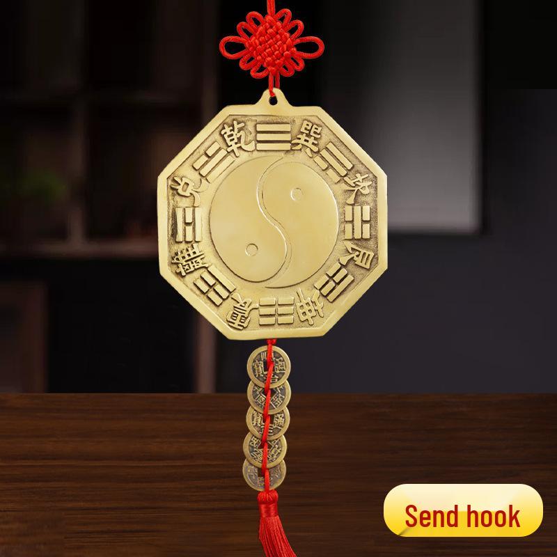 Bagua Mirror: Convex Tai Chi Brass Mirror for Home, Entrance, Living Room & Desktop Decor