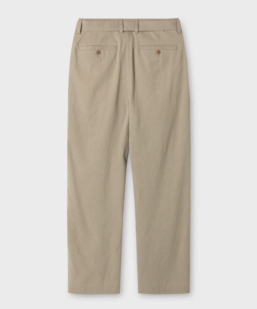 NONBLANK [Summer] Summer Cool Touch Belted Wide Fit Pants_Beige
