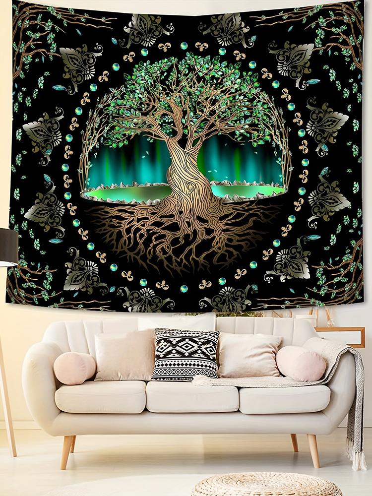 1pc Cosmic Life Tree Tapestry Dreamy Big Tree Home Decor Origin Tree Background Wall Hanging Cloth for Be Multiple Sizes