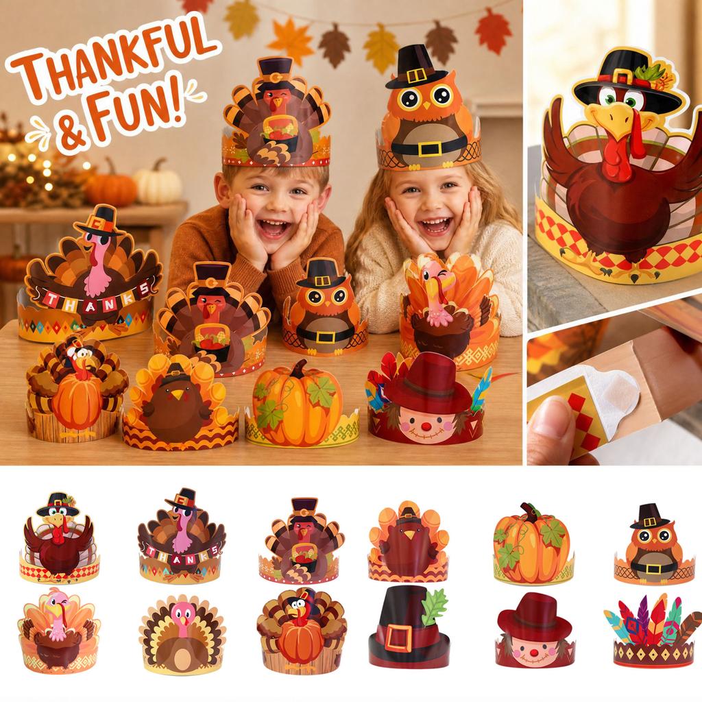 Funny Thanksgiving Party Hats for Holiday Themed Party Decorations