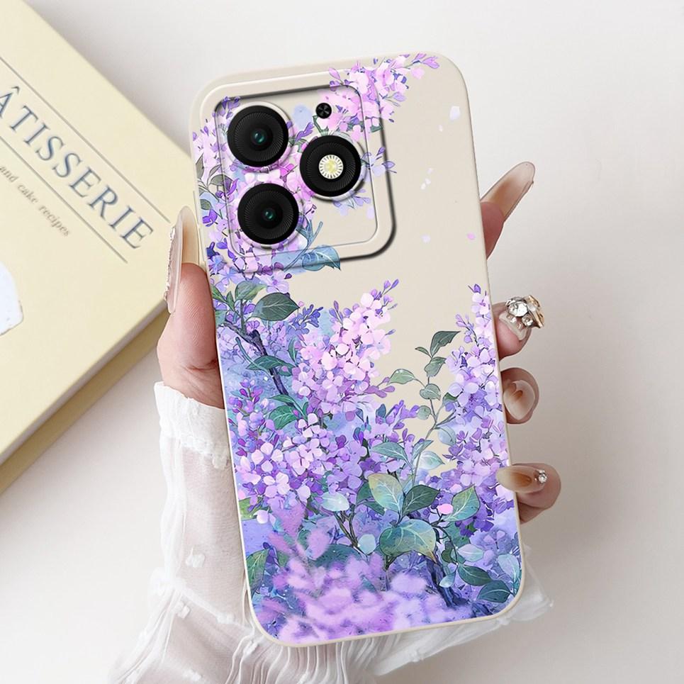 For Itel A50 Back Cover On ItelA50 A 50 Coque Funda Flower Butterfly 2024 New Women Fashion Phone Case Liquid Silicone Bumper