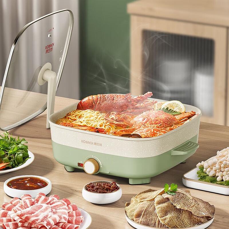 Многофункциональный электрический горшок и вок Kangbax 5 л с антипригарным покрытием