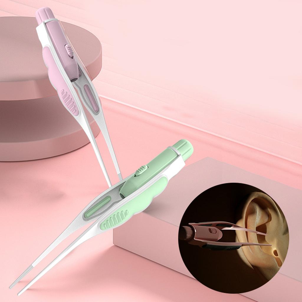 Stainless Steel Luminous Ear Picker Tweezers Children's Ear Cleaning Device Baby Earwax Picking Tool Ear Digging Spoon