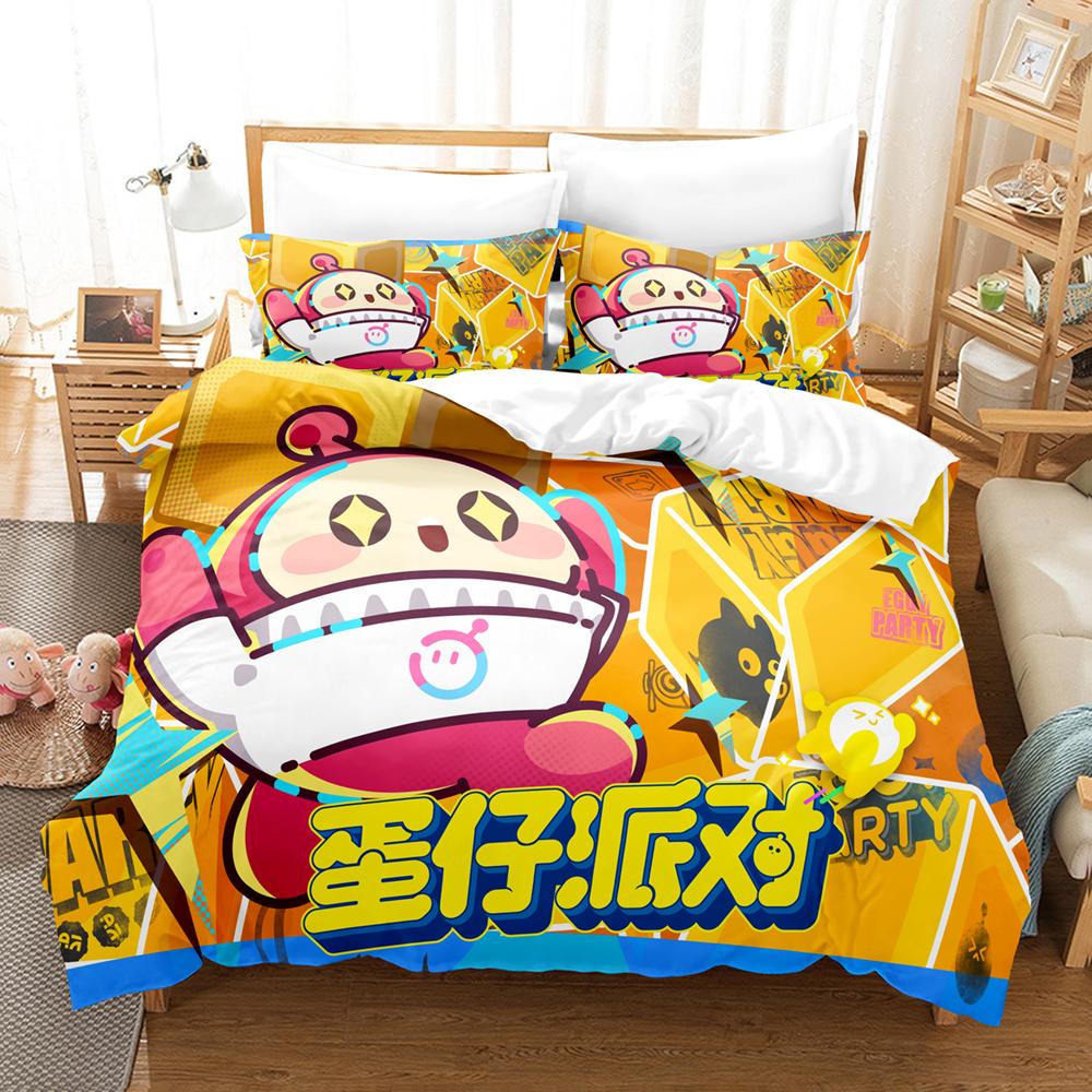 Druk 3D Gra The Egg Party Zestawy pościeli Zestaw poszwy na kołdrę z poszewką na poduszkę Twin Full Queen King Narzuta Pościel Tekstylia domowe