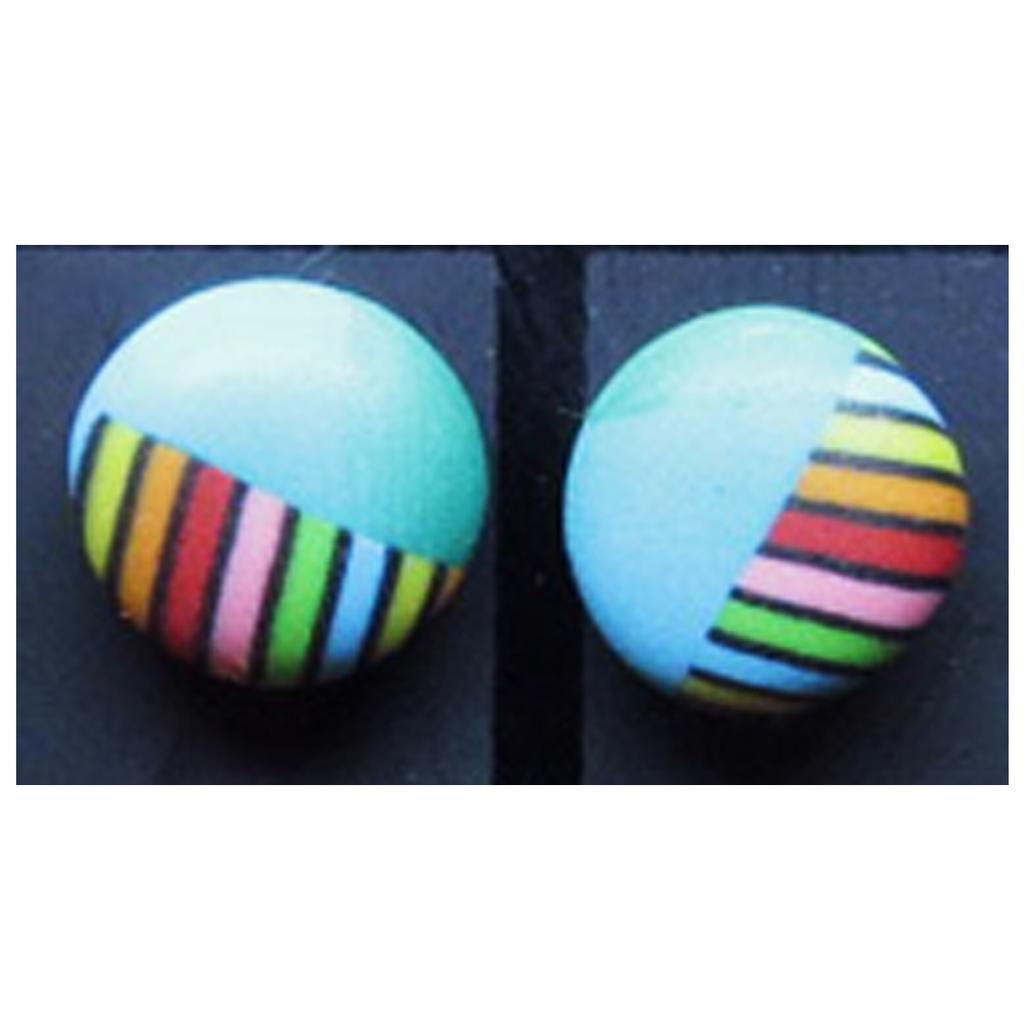 Les Trésors De Lily [R6425] - Handmade 'Colombine & Harlequin' Turquoise Multicoloured Earrings - 9 Mm