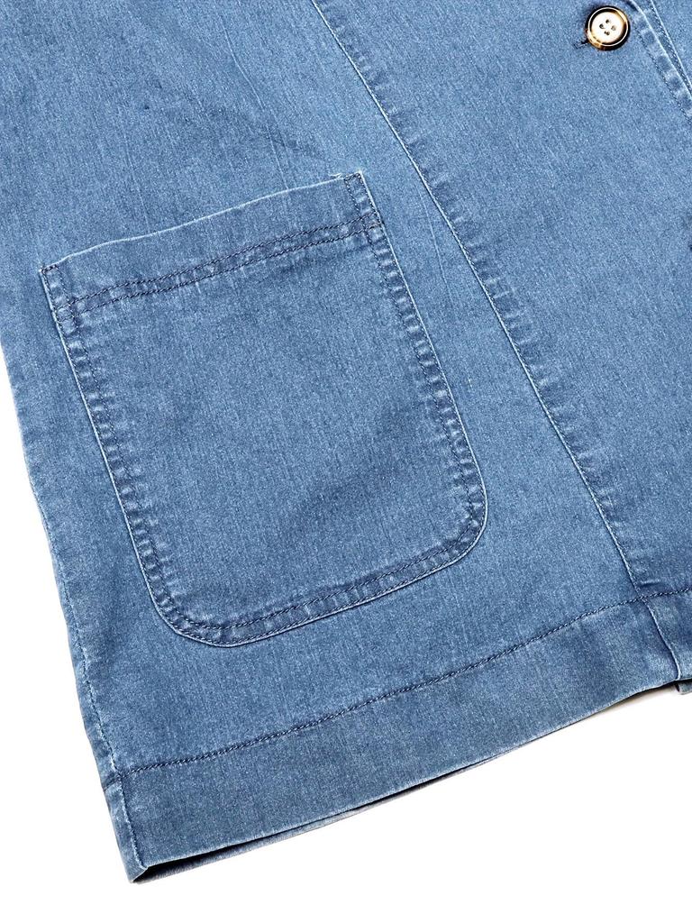 Elegant European and American Denim Jacket - Women's Casual Long Sleeve Blazer with Pockets