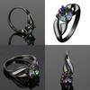 Vintage Geometric Alloy Engagement Ring With Multicolor Water Drip Stones For Gift Giving