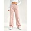Womens High-Waisted Slim Fit Straight Leg Denim Jeans Cotton Blend Style