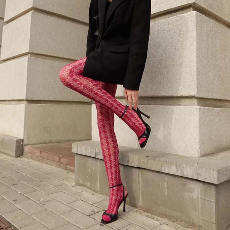 Ciorapi plasă Y2K Vintage Femei Model Grilă Decupat Ciorapi Plasă Sculptată Femei Ciorapi Pentru Rochie 2025 Jambiere