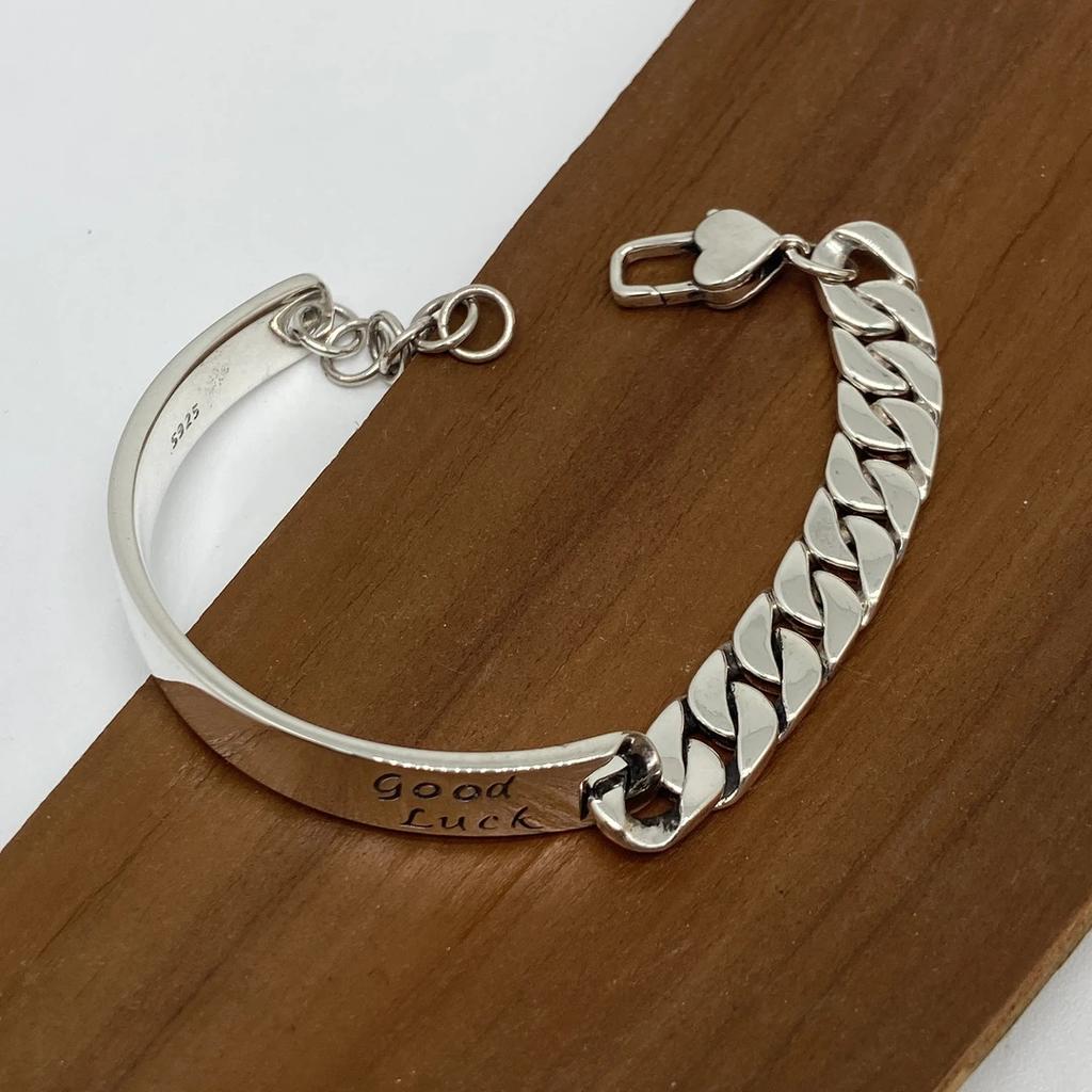 VENTFILLE 925 Sterling Silver Vintage Duplex Chain Bracelet For Women Gift Punk Jewelry Accessories Dropshipping Wholesale