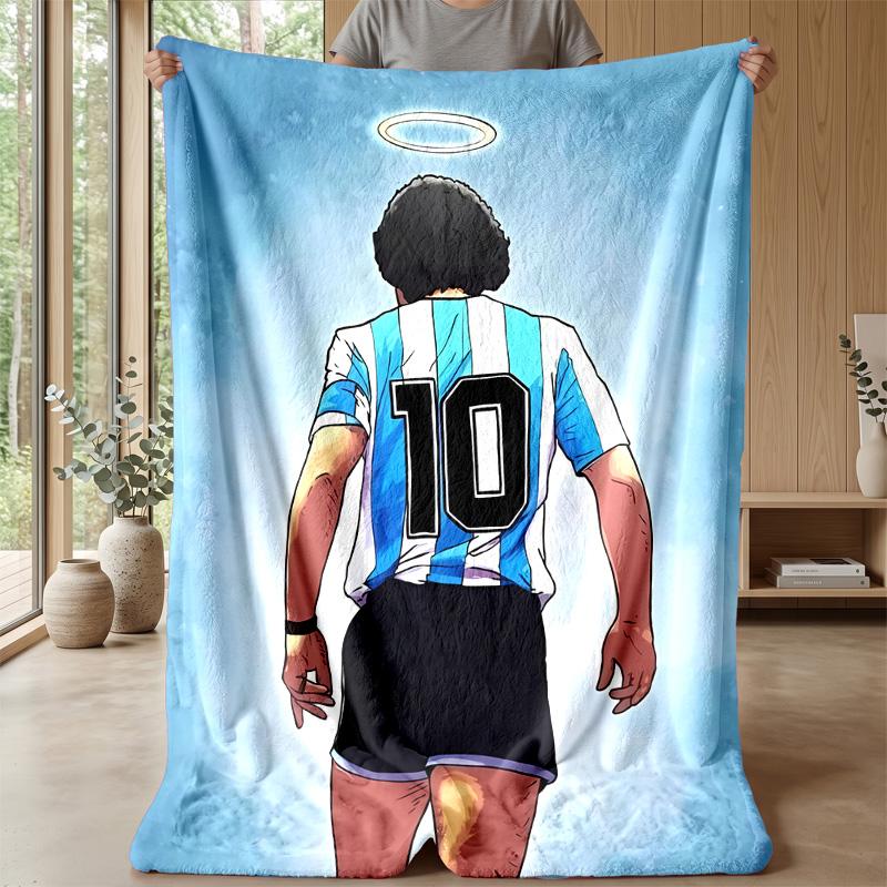Manchester Theme Blanket Soft Flannel Blanket Plush Throw Blanket Cozy Sofa Bed Blanket for Home Decor