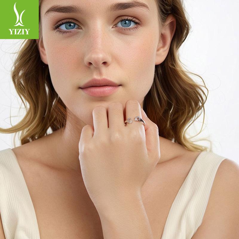 925 Sterling Silver Open Love Passing Ring Female, Simple Modern Fashion Design Amazon