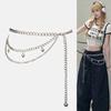 Heart-shaped Metal Chain Belt Long Chain Body Chain Vintage Waist Chain  Women