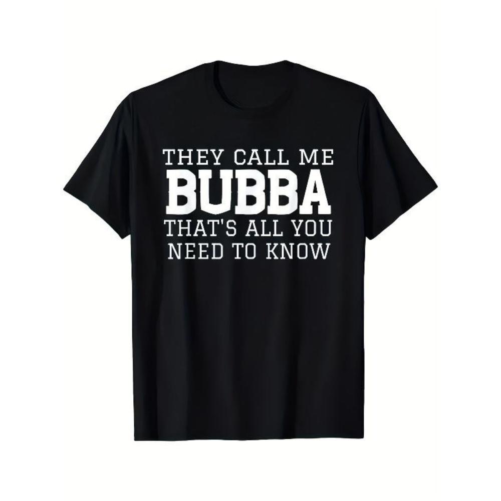 

European Sizes Men s They Call Me Bubba Graphic T-Shirt - Soft, Casual Short Sleeve Tee for Summer, Vacation, or Casual Attire S чёрный