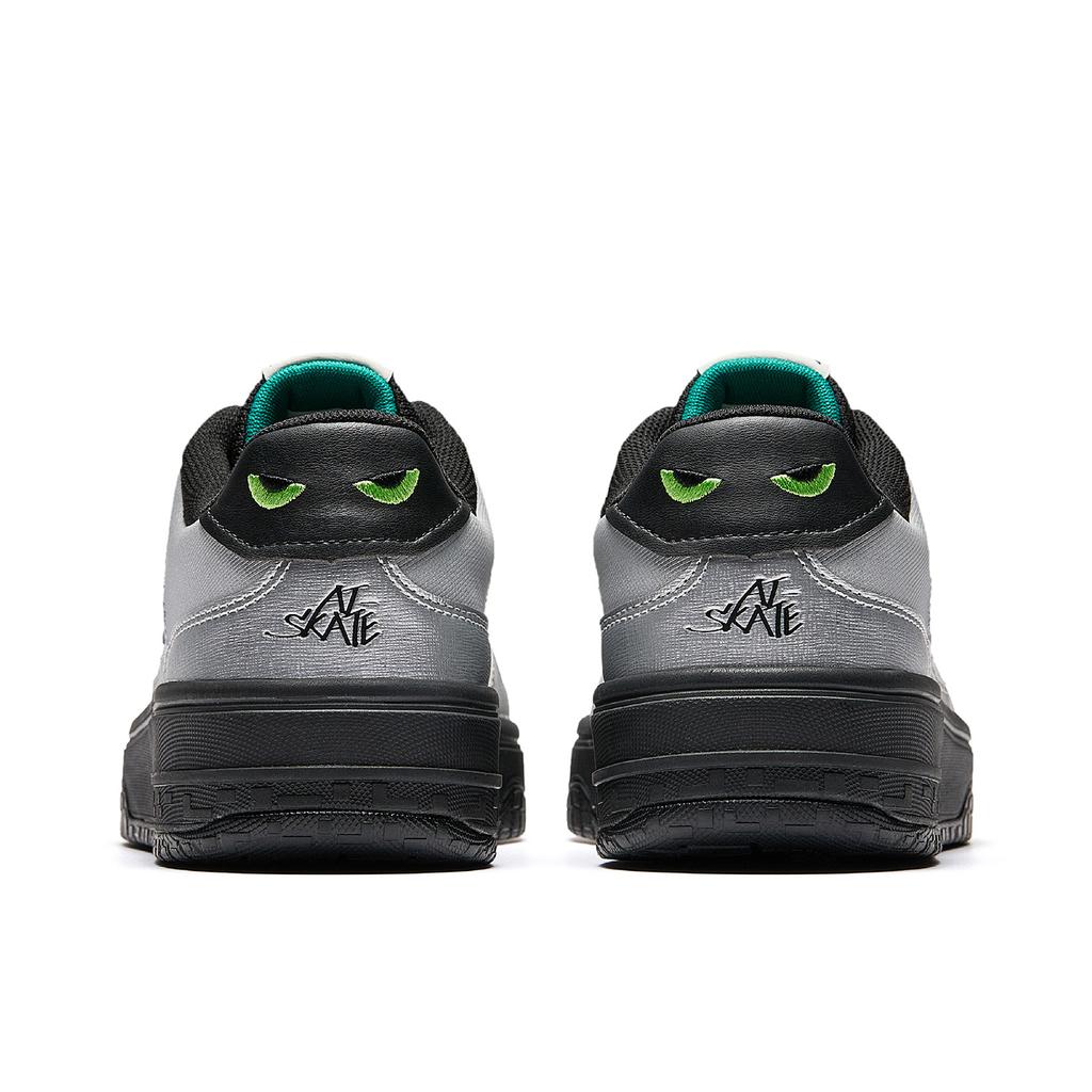 Anta Street Rebel 3 Synthetic Leather Comfortable Low top Skateboard Shoes Men's Basic Black Silver 912548077-7