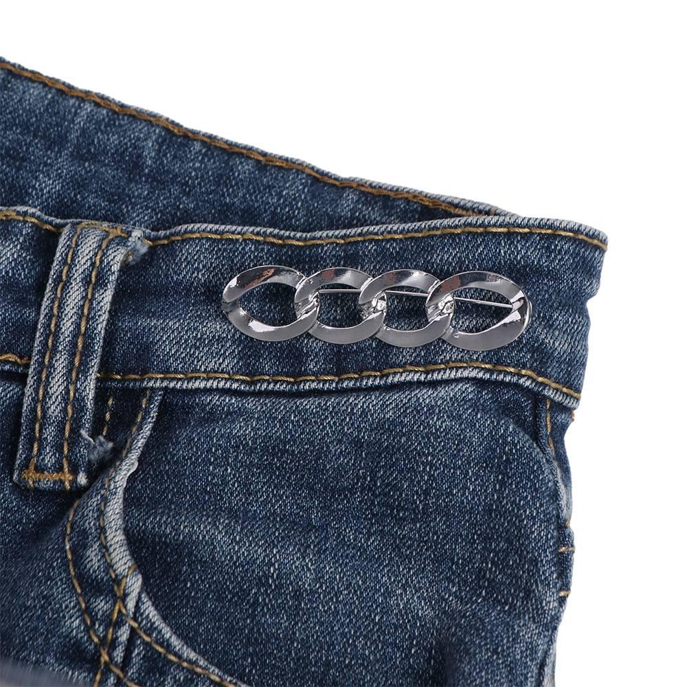 Zinc Zinc Alloy Jean Fit Tighten Buckles Button Clasps Twist Chain Brooches Pants Button Tightener Jeans