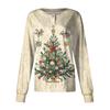 Dame fritidsjakke med langermet enkelt-breasted juletrykt beskyttelsesklær cardigan topp