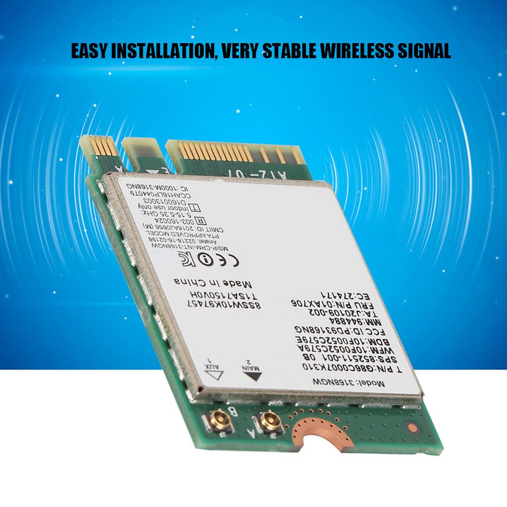 Internet 3168NGW Wireless AC Dual Band Wifi Network Card with Bluetooth 4.2