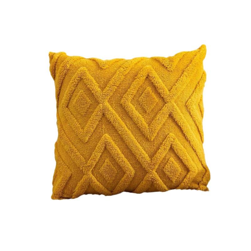 1PC Pillowcase Soft Single-Sided Pattern Plush Plump Material Elegant Geometric Diamond Jacquard Pattern Minimalist Style 45x45cm