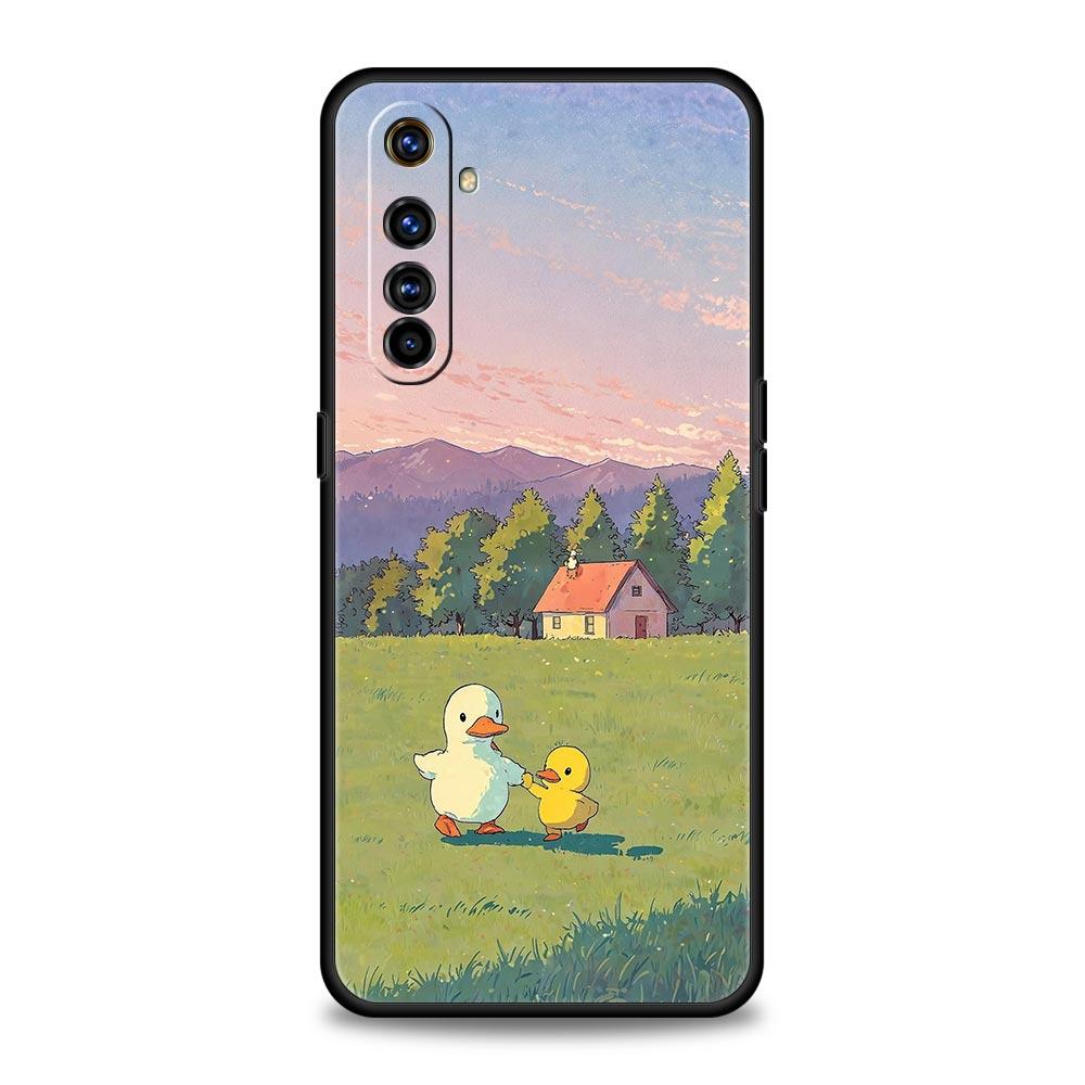 Funny Duck Phone Case For Realme 13 12 10 9 8 7 GT3 GT5 GT2 Pro Plus 5G C21 C25 C35 GT Neo 2 3 3T 5 Cover