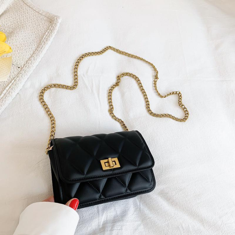 Stylish Trendy Shoulder Bag For Women 2023 Spring Small Square Bag Pu Leather чёрный