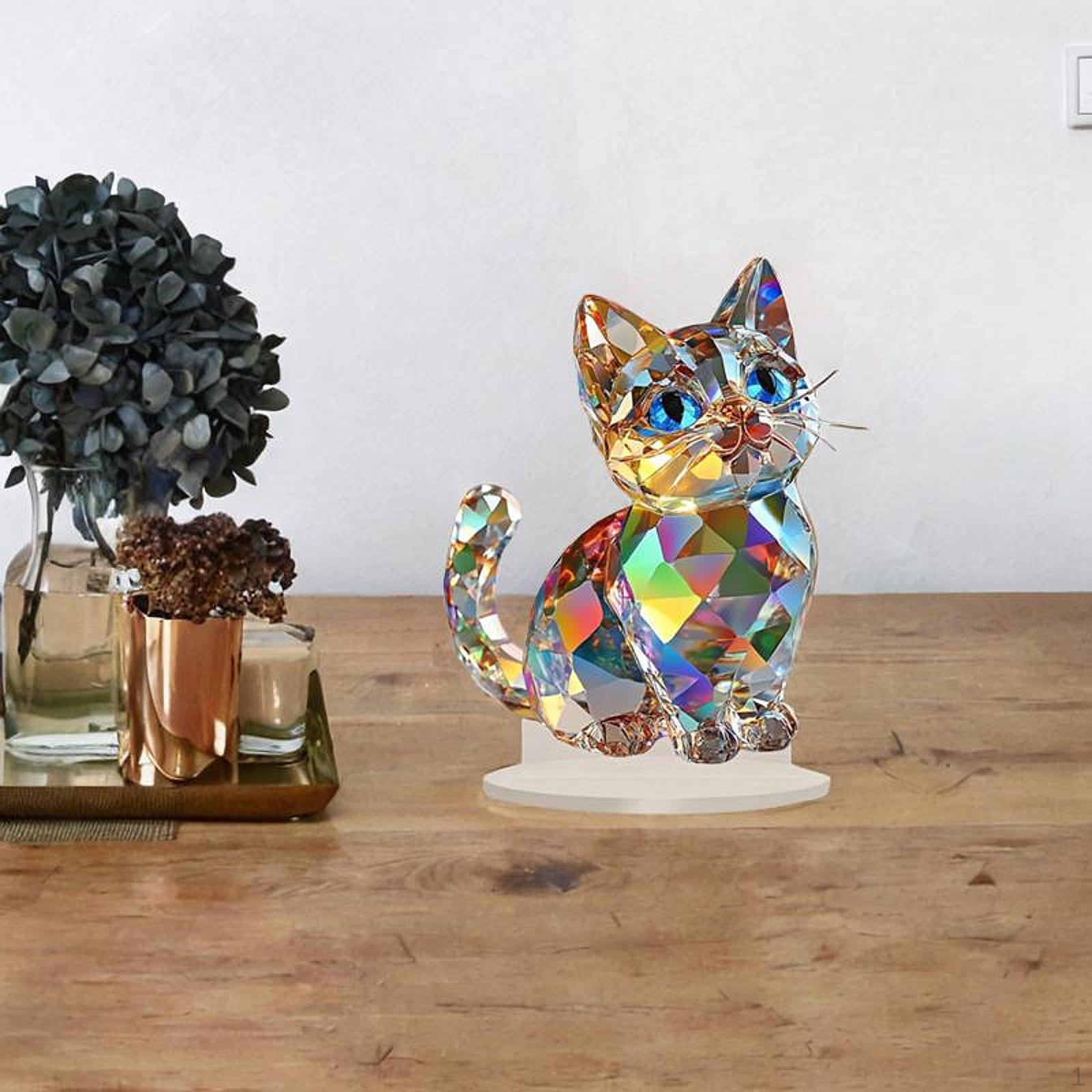 Miniature Cat Statue Figurine,Cat Figure,Decorative Cute Ornament,Animal Sculpture for