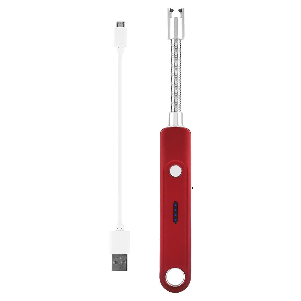 

USB аккумуляторная ветрозащитная электрическая дуговая зажигалка для барбекю, кемпинга, плиты Red