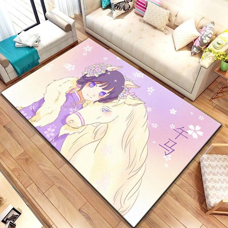 Zwölf chinesische Sternzeichen-Tiere malen Teppich für Wohnzimmer, großer Teppich, schwarzer weicher Teppich, Heimdekoration, Matten, Boho-Teppiche