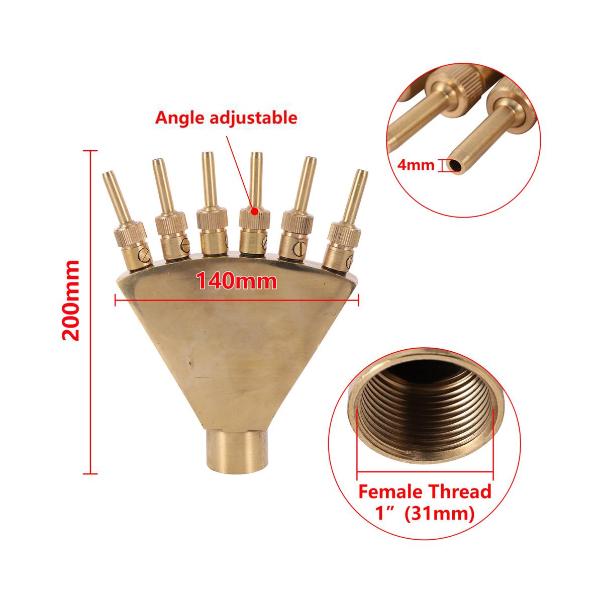 Adjustable Phoenix Tail-Shaped Fountain Nozzle 1  1.5  Female Thread Fan-Shaped Scattering Spray Head Garden Fountain Sprinkler