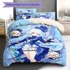 Genshin Pattern Bedding,Quilt Set Quilt Cover Pillowcase Home Birthday Gift (1 * duvet cover + 2 * pillowcase, without core)