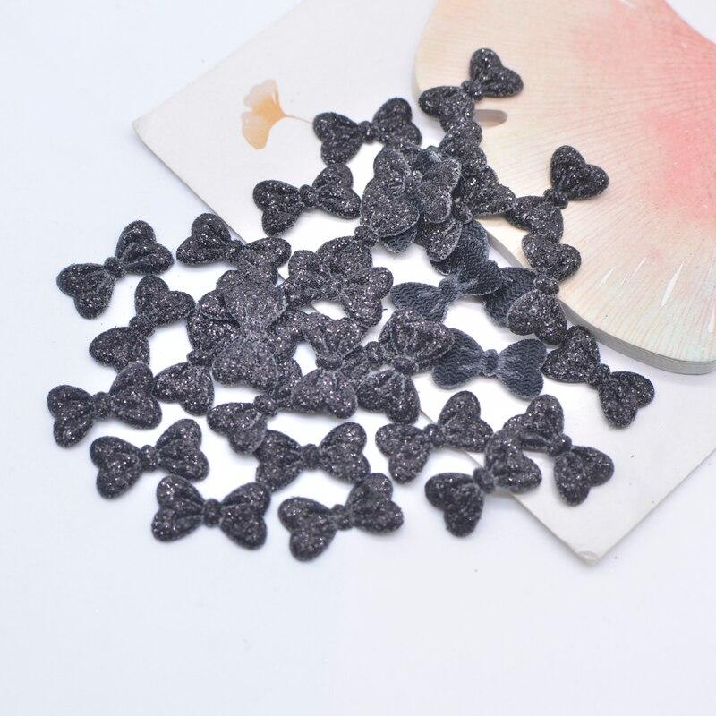 Wholesale 1000Pcs 15*9mm Glitter Leather Padded Bow Tie Appliques for DIY Crafts Hat Patches Headwear Hairpin Decor Accessories