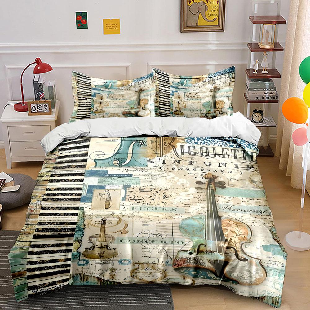 Musical Instruments and Notes. Bedding Sets Duvet Cover Sets Duvet Covers Pillowcases(1* Duvet Cover 2* Pillowcases Without Duvet Insert)