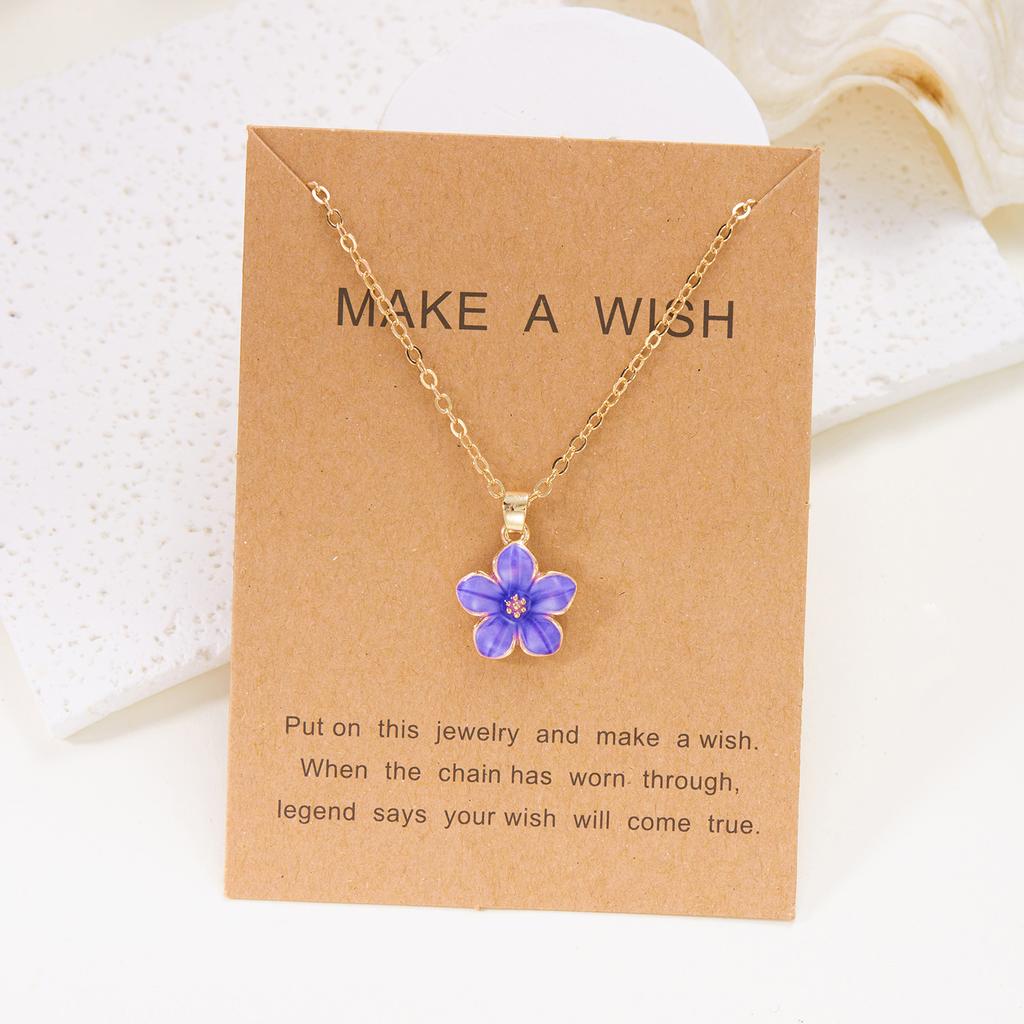 שרשרת תליון פרח סאקורה אלגנטי קוריאני לנשים שרשרת עצם הבריח אסתטית אופנתית דייזי תכשיטי מסיבה לילדות מתנה