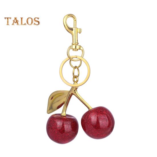 

Брелок Сумка Шарм із золотистою мерехтливою смолою Вишні Гіпоалергенна сталева сумка-підвіска Сумка Гаманець Аксесуар A