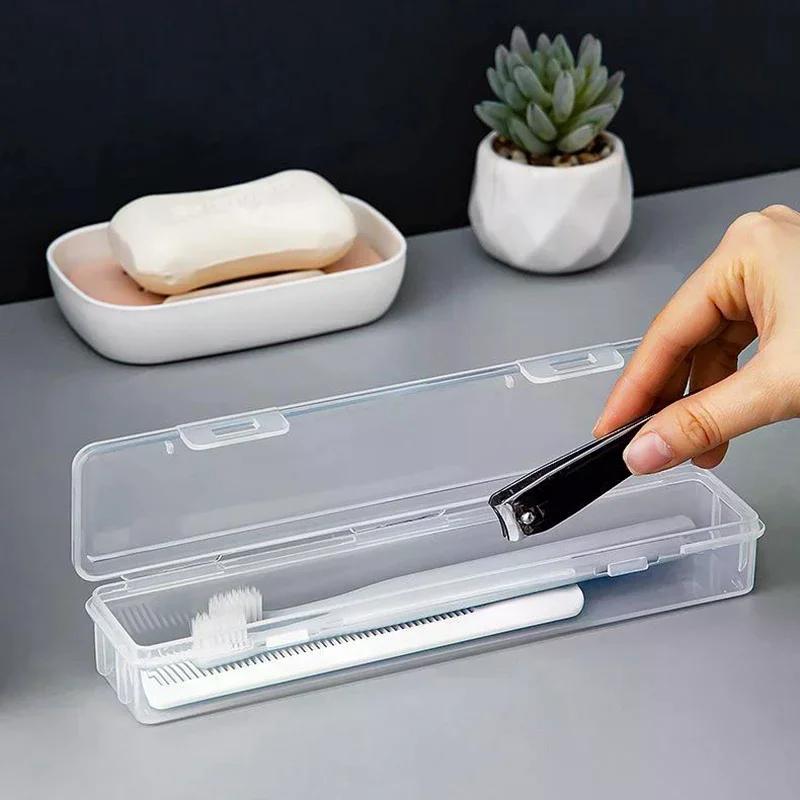 Portable Toothbrush Box Plastic Travel Toothbrush Case Transparent Toothbrush Holder Organizer Travel Practical Accessories