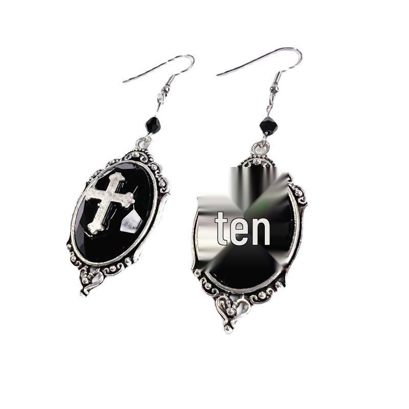 Gothic Cross Pendant Earrings - Hot-Selling Design for Foreign Trade