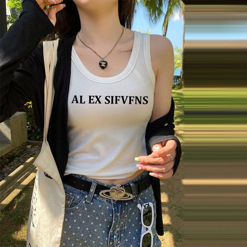 Letter Vest for Women Wearing New Summer Hot Girl Suspender Slim Fit Inner Sleeveless Top