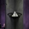Crystal Holder Shelf Halloween Bat Corner Shelf, Decorative Wooden Wall Mount Display Shaped Spiderweb Design Gothic Floating Rack for Home, Bedroom,