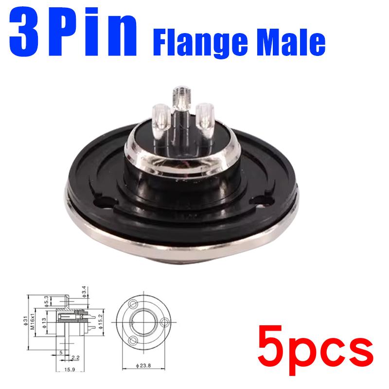 5pcs GX16 Flange Butting Type Aviation Plug Socket 2/3/4/5/6/7/8/9/10 Pin Male Female Fixing Circular Connectors