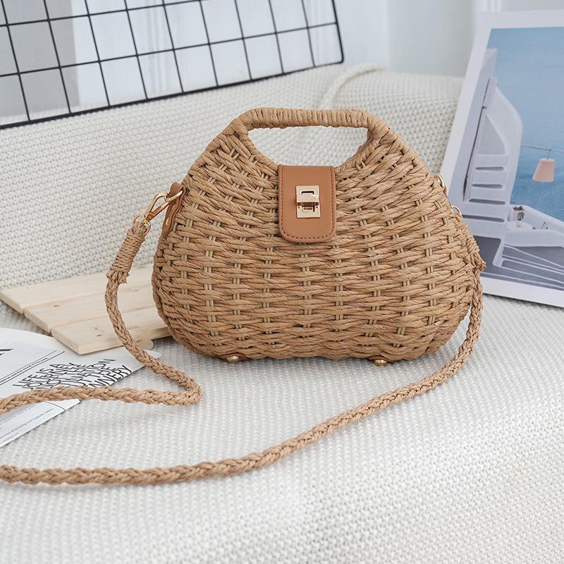 

2026 Korean Style Women s Crossbody Straw Bag - Summer Beach Vacation хакі
