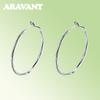 Silver Color Round Creole Hoop Earrings For Women Minimalism Ear Ring