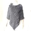 2022 Autumn/Winter Handmade Real Rabbit Fur Knit Triangle Shawl & Women's Pullover Cloak