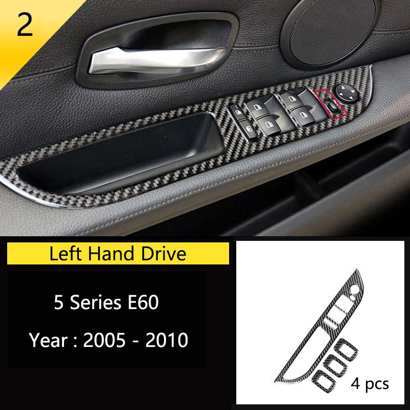 Carbon Fiber For BMW 5 Series E60 Car Inner Gearshift Air Conditioning CD Panel Door Armrest Decorative Cover Trim Car Sticker