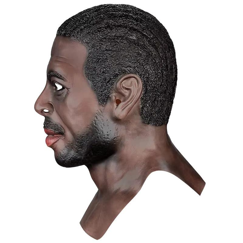 Máscara de látex de homem negro africano
